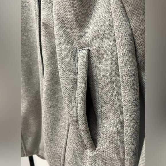 Grey Zip Up Jacket Hood Size L Faux Fur Lined Cozy Oversized Fit New with Tags - Picture 2 of 6